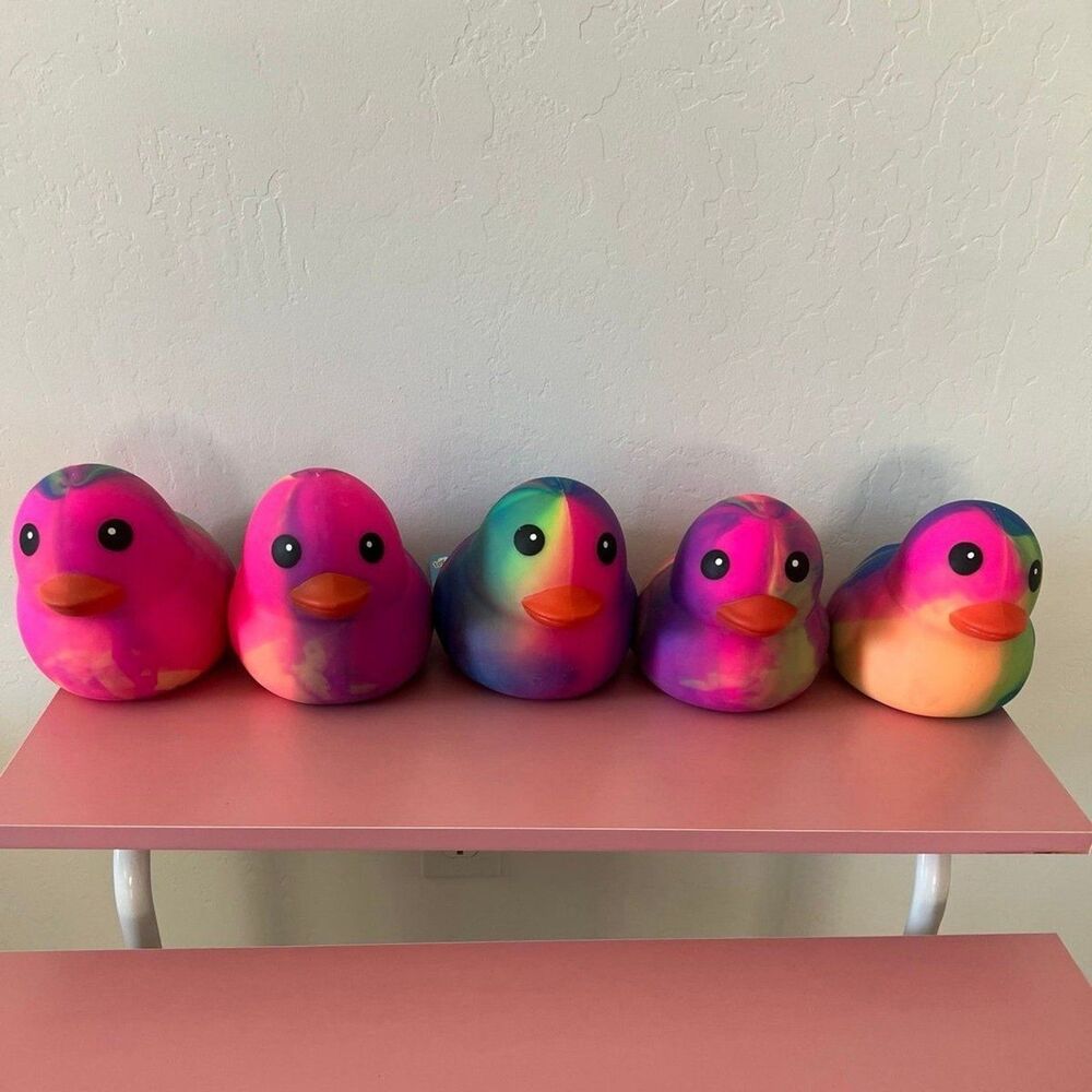 Tye Dye Duck-Pink  TikTok Viral Sunny Days Squeezy Squishy-random